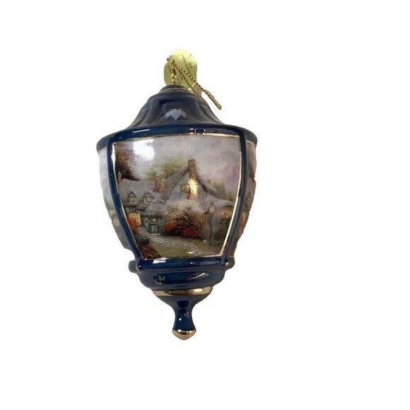 Thomas Kinkade Bradford Editions Heirloom Ornament Lite Cover Sweetheart Cottage - Picture 1 of 9